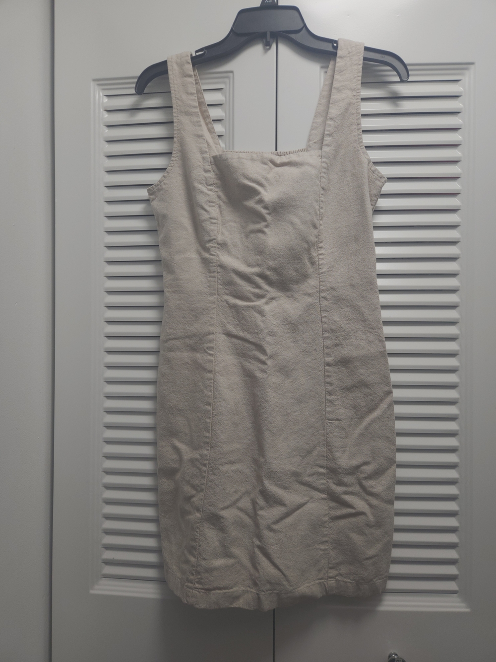 Old Navy Cottagecore Smocked Linen Blend Tank Dress Cream Size S